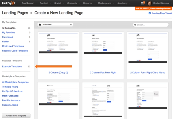 HubSpot Update: Example Templates