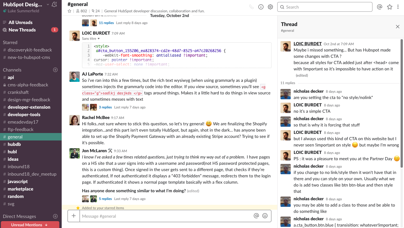 Join the HubSpot CMS Developer community Slack for technical help