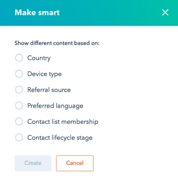 HubSpot CMS Personalization Criteria