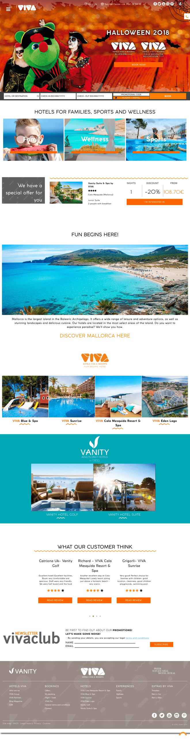 Viva Hotels Homepage