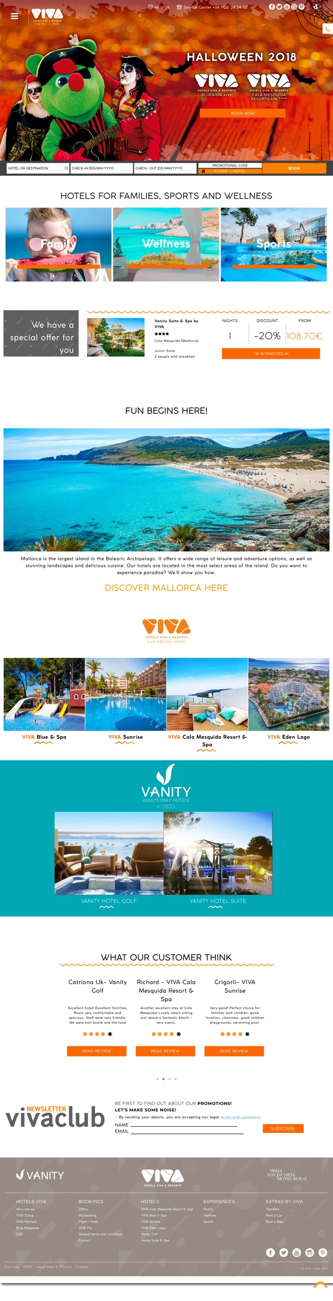 Viva Hotels Homepage